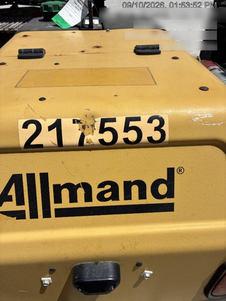 2022 Allmand NLV3GR (4) LED Light Fixture 350W, 23' Vertical Mast, 3kW Prime, Towable, Deep Sea L401, Leveling Jacks, Yanmar T4F 5.8hp