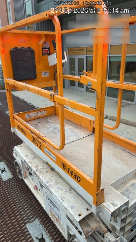 Custom Equipment HB-1430 Hy-Brid Scissor Lift
Platform capacity up to 670 lbs
Working height up to 20 ft
Weighs under 1,700 lbs
Non-marking wheels