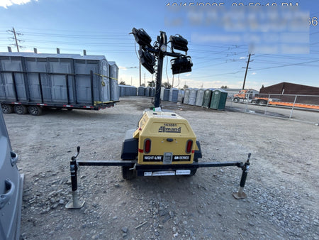 2021 Allmand NLV3GR (4) LED Light Fixture 350W, 23' Vertical Mast, 3kW Prime, Towable, Deep Sea L401, Leveling Jacks, Yanmar T4F 5.8hp