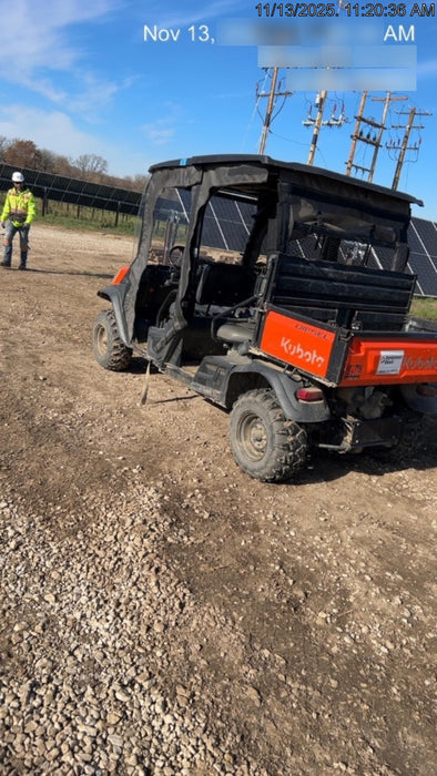 2022 Kubota RTV-X1140W-H Plastic Canopy, Windshield Acrylic Clear, LED Strobe Light, Wire Harness Kit, Back up Alarm