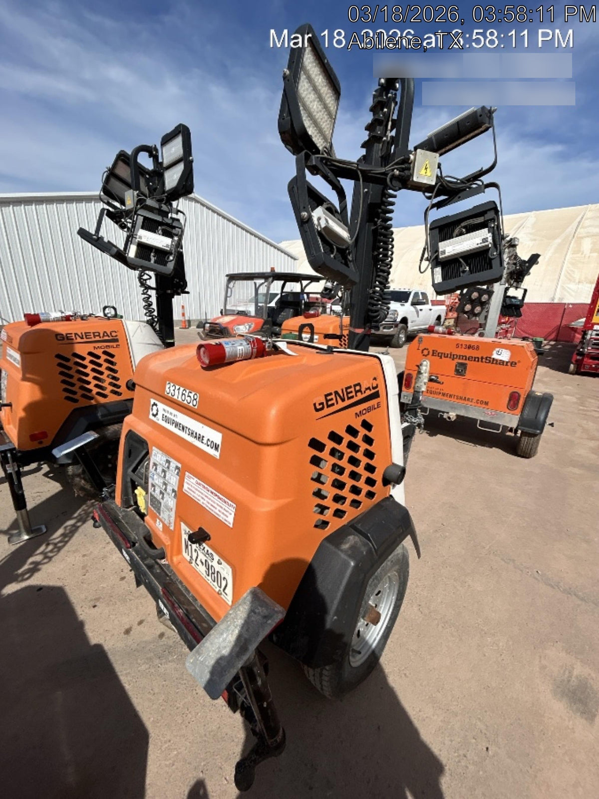 2023 Generac MLT2 Diesel, Flex Switch 120V Input, Powerzone Controller, (4) 320W LED Lights, 4kW Generator, 39.9 Gal Fuel Tank, 2" Ball, T3