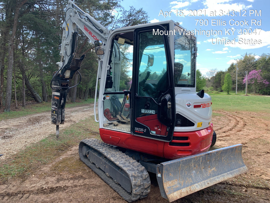 2020 Takeuchi TB235-2CR Cab/Heat/Air, Rubber Tracks, Manual TAG QC