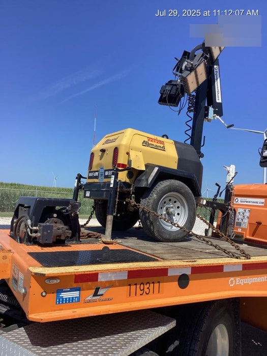 2022 Allmand NLV3GR (4) LED Light Fixture 350W, 23' Vertical Mast, 3kW Prime, Towable, Deep Sea L401, Leveling Jacks, Yanmar T4F 5.8hp