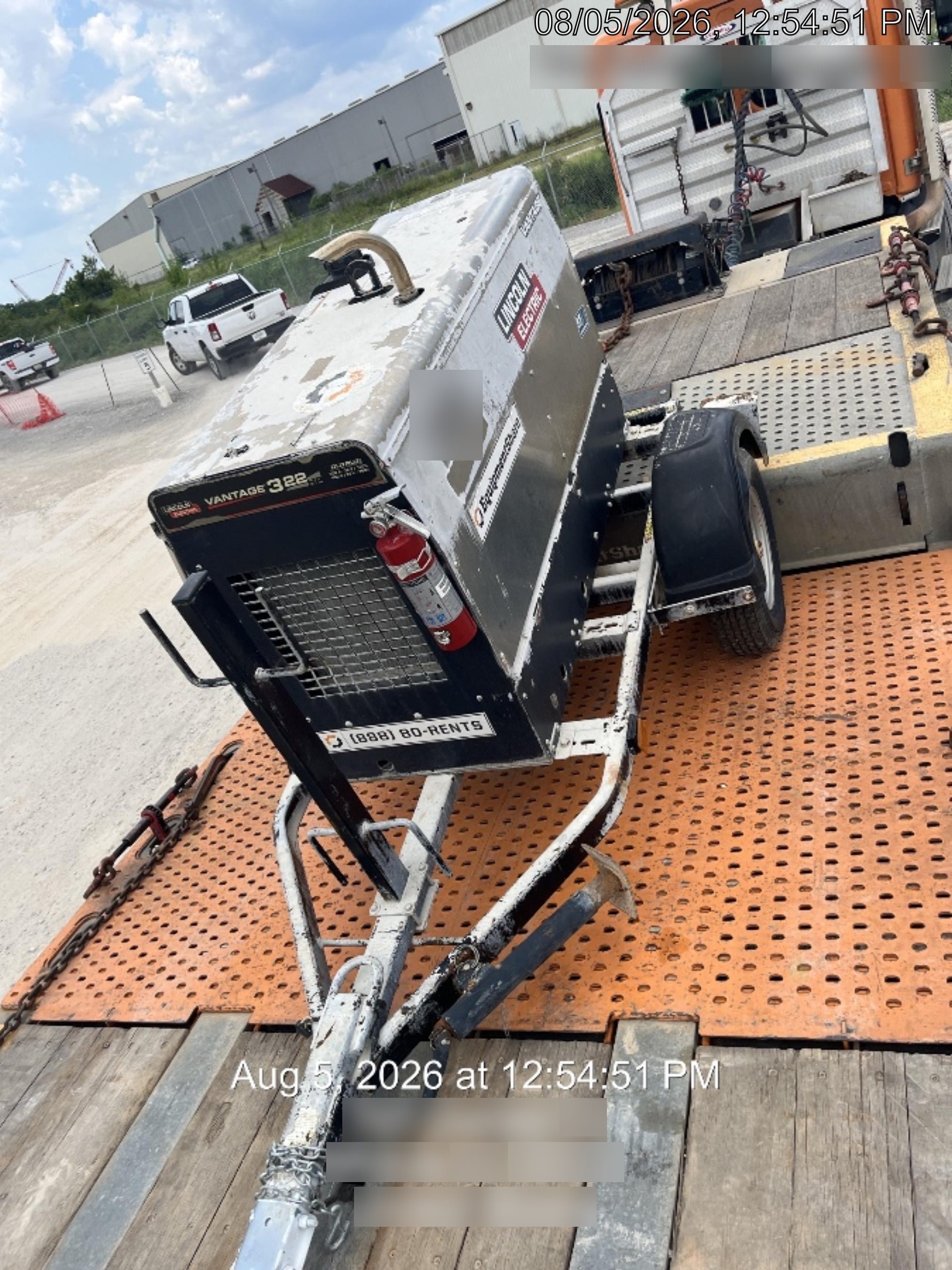 2019 Lincoln Electric Vantage 322 Welder Ready-Pak 3, Two wheel trailer, Fender and Light kit, Cable Rack