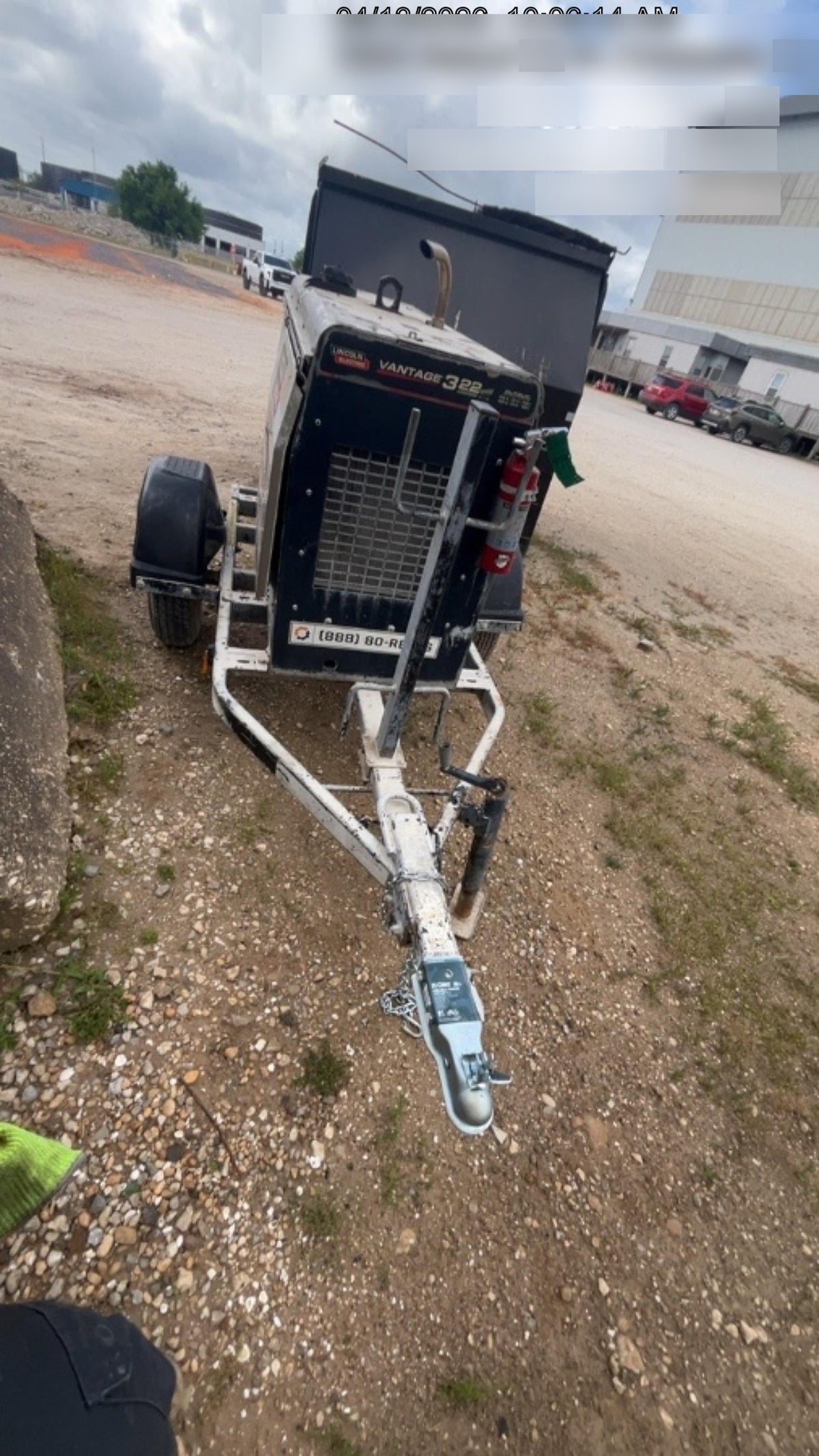 2019 Lincoln Electric Vantage 322 Welder Ready-Pak 3, Two wheel trailer, Fender and Light kit, Cable Rack