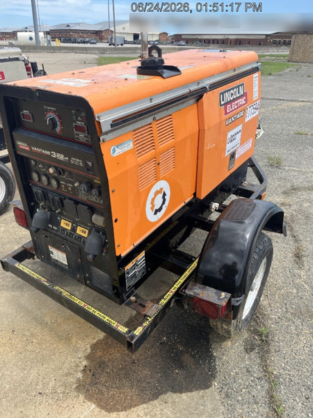 2021 Lincoln Electric Vantage 322 Vantage 322 Ready Pak 3 w/ Decals, ORANGE (includes trailer, cable rack, fender light kit) NO Telematics