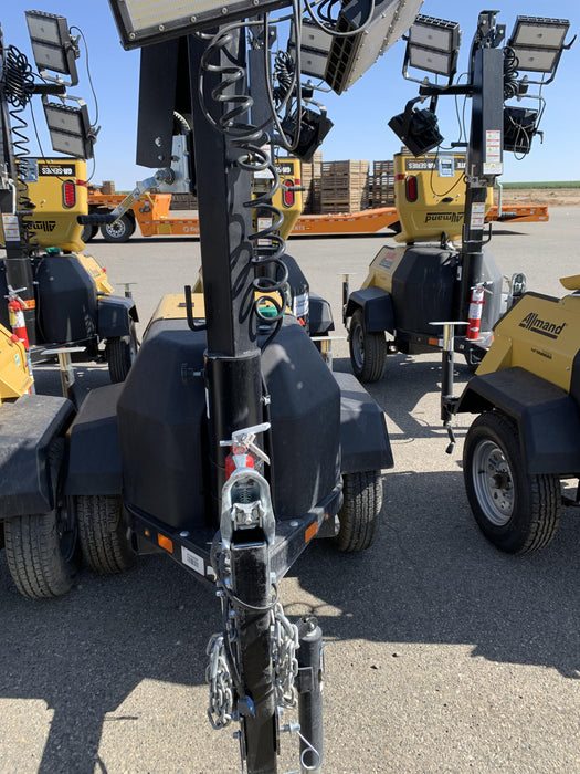 2020 Allmand NLV3GR (4) LED Light Fixture 350W, 23' Vertical Mast, 3kW Prime, Towable, Deep Sea L401, Leveling Jacks, Yanmar T4F 5.8hp