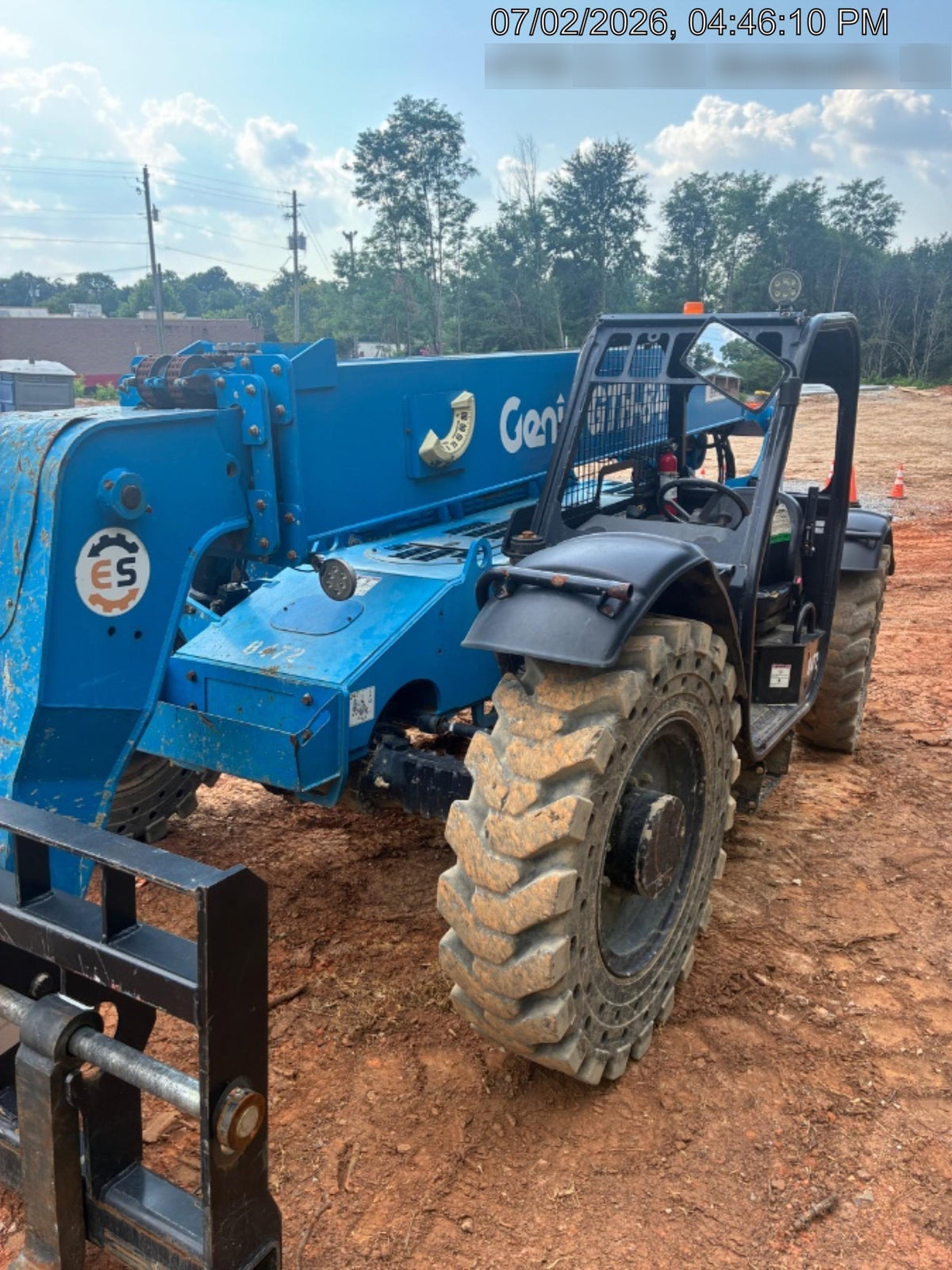 2018 Genie GTH-844 Genie GTH-844D w/Open ROPS, Solid Tires, Work Light/Beacon, 60" Carriage and Forks