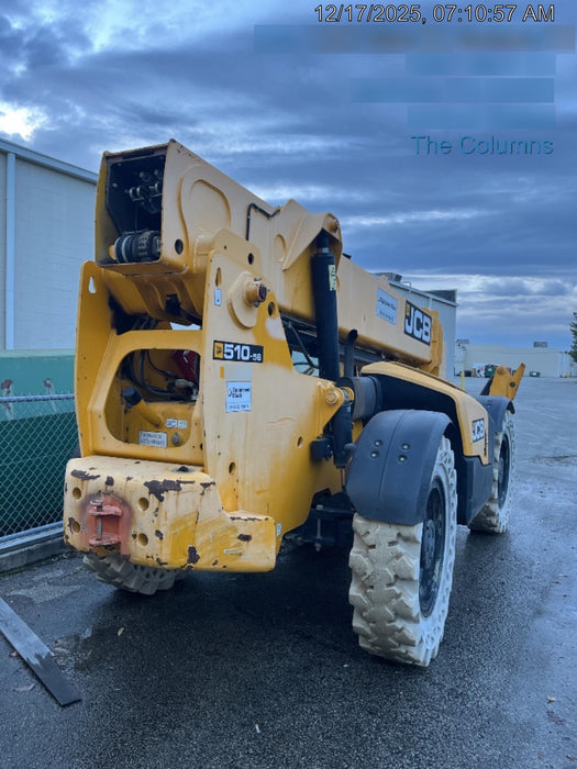 2019 JCB 510-56 Open ROPS, 74 HP, Solid Tires, Worklights, Beacon, Aux Hydraulics, Lifting Eye, 60" Carriage/60" Forks