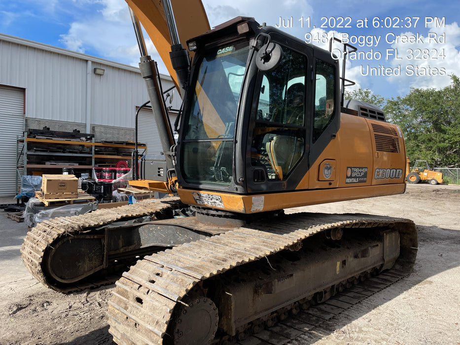 2016 Case CX300D CAB A/C, 12' ARM, STEEL TRACKS, THUMB