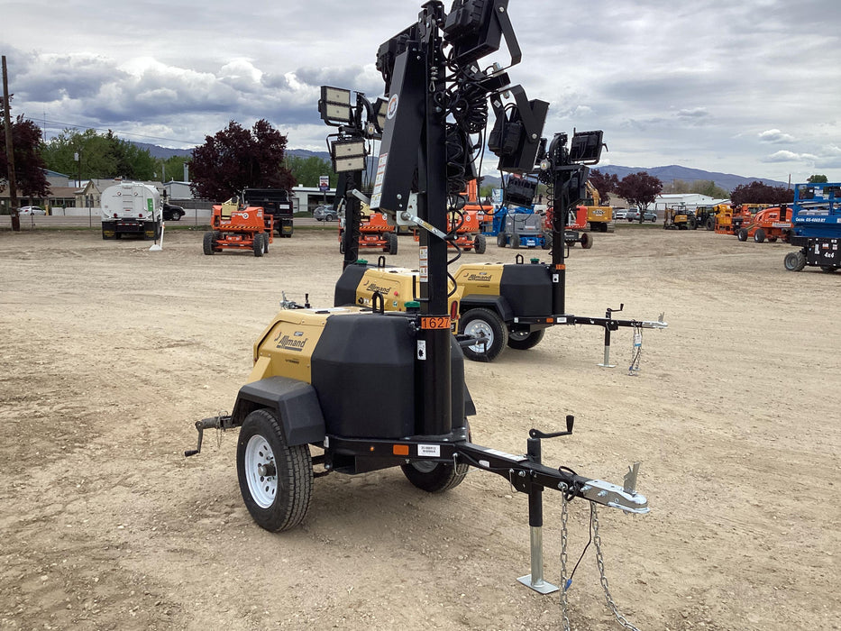 2021 Allmand NLV3GR (4) LED Light Fixture 350W, 23' Vertical Mast, 3kW Prime, Towable, Deep Sea L401, Leveling Jacks, Yanmar T4F 5.8hp