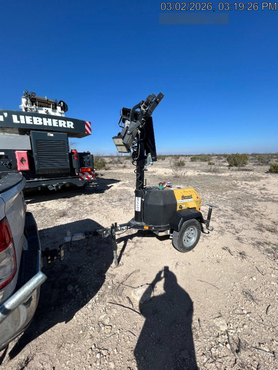 2022 Allmand NLV3GR (4) LED Light Fixture 350W, 23' Vertical Mast, 3kW Prime, Towable, Deep Sea L401, Leveling Jacks, Yanmar T4F 5.8hp