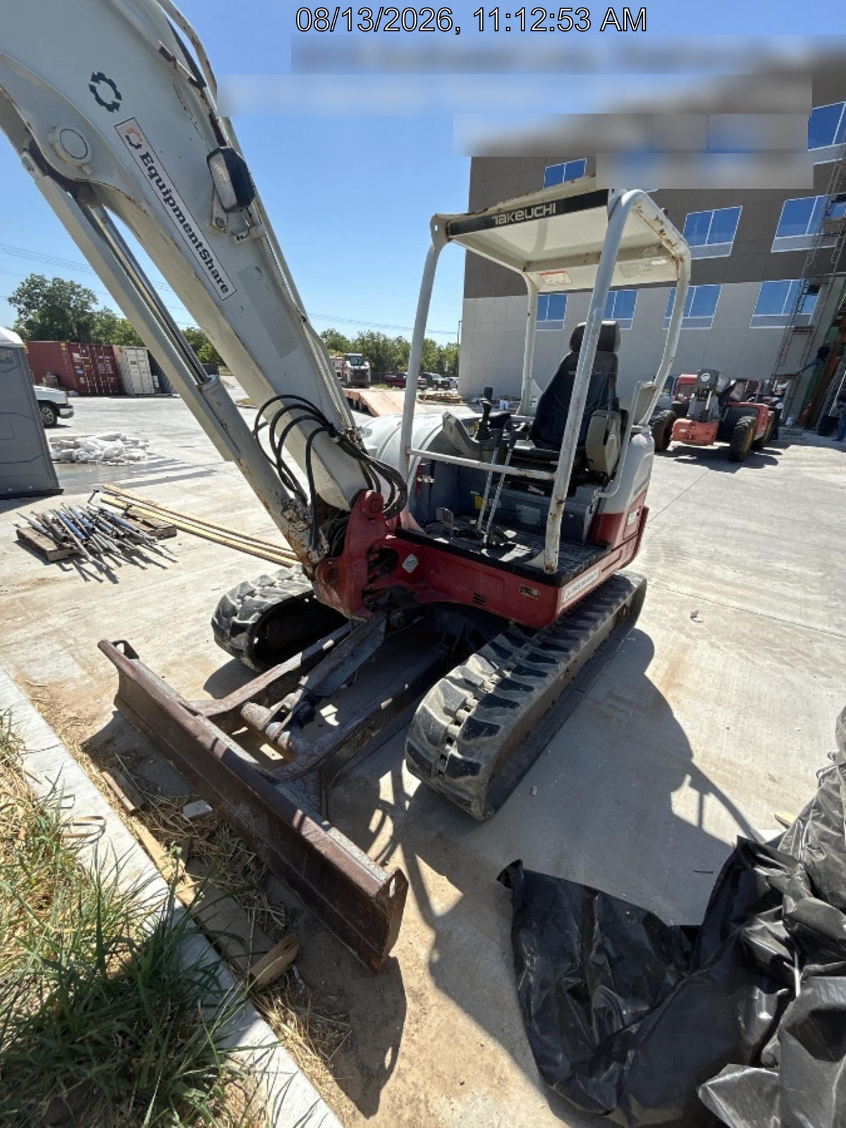 2019 Takeuchi TB260 Takeuchi TB260 Canopy w/Rubber Tracks, Auxiliary Hydraulics, Standard Blade, Manual QC