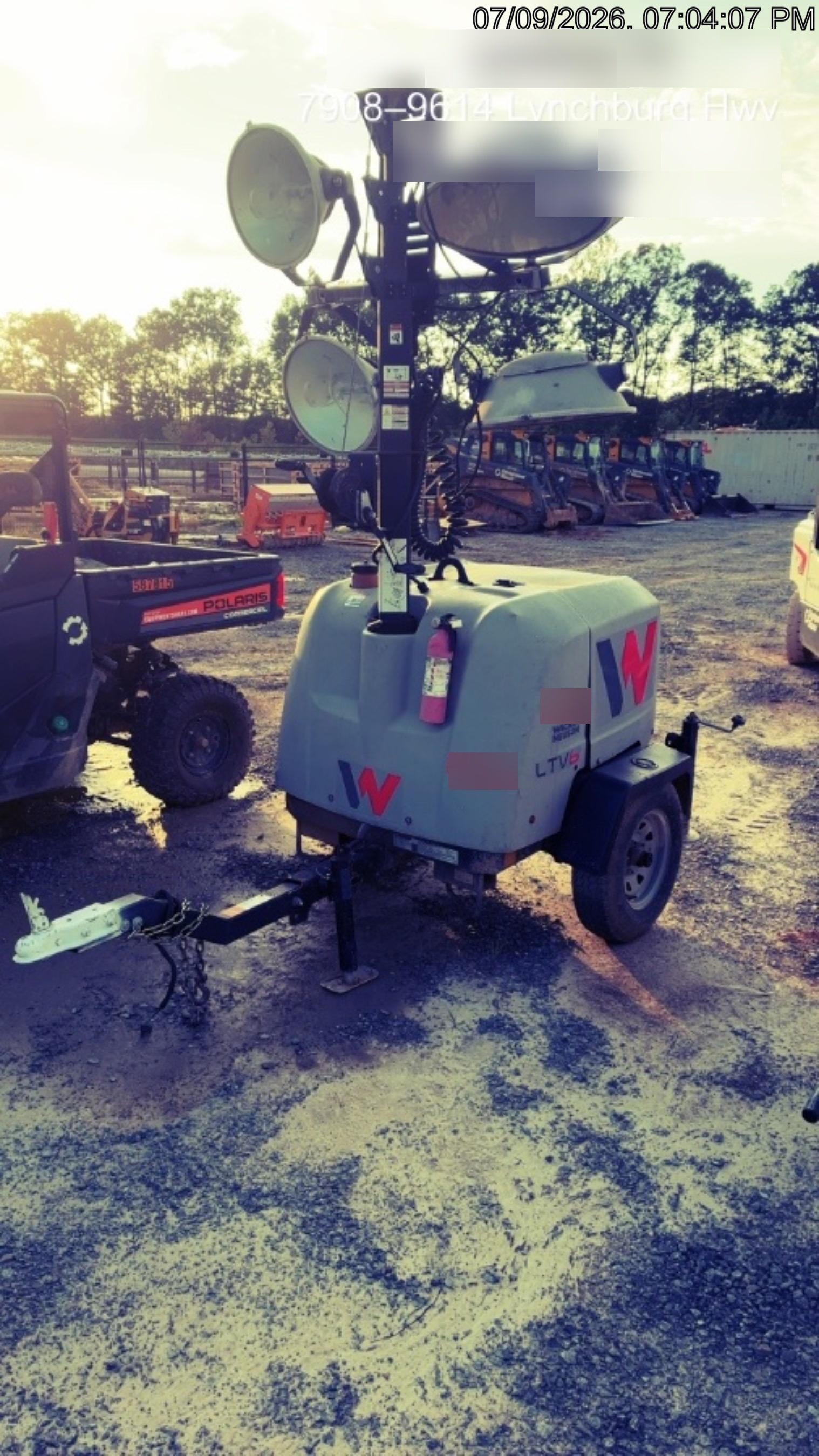 2019 Wacker Neuson LTV6L-MH Wacker Neuson LTV6L Mobile Light Tower w/Fuel Level Sensor Installed