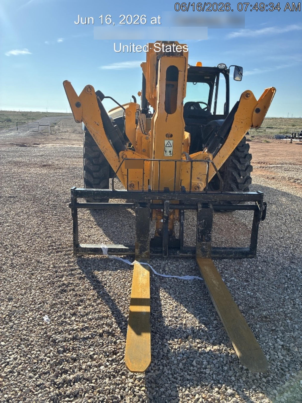 2019 JCB 510-56 Open ROPS, 74 HP, Solid Tires, Worklights, Beacon, Aux Hydraulics, Lifting Eye w/60" Carriage/60" Forks