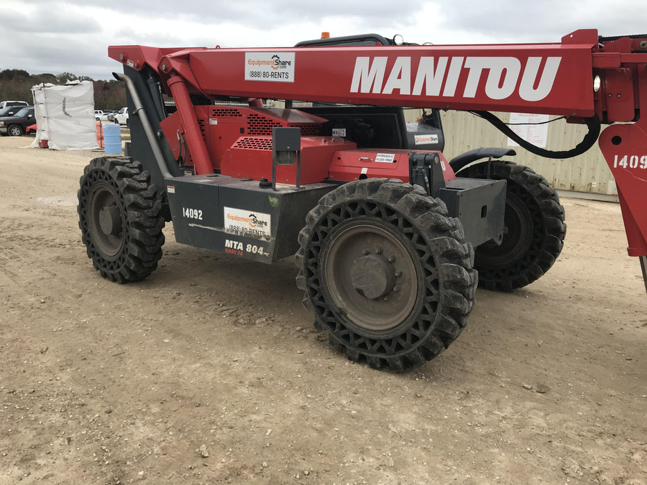 2019 Manitou MTA8044 MTA 8044 - 74 HP T4, Canopy, Worklights/Strobe, Beacon, 66" Carriage, 48" Forks, Solid Tires, Lift Hook, Aux Hydraulics