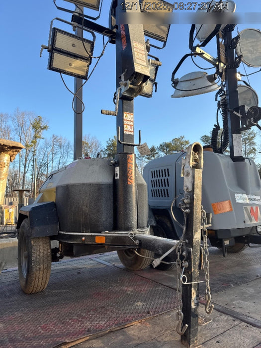 2022 Allmand NLV3GR (4) LED Light Fixture 350W, 23' Vertical Mast, 3kW Prime, Towable, Deep Sea L401, Leveling Jacks, Yanmar T4F 5.8hp