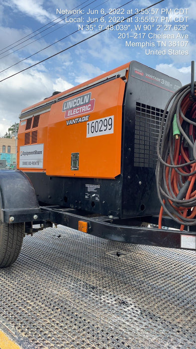 2021 Lincoln Electric Vantage 322 Vantage 322 Ready Pak 3 w/ Decals, ORANGE (includes trailer, cable rack, fender light kit) NO Telematics