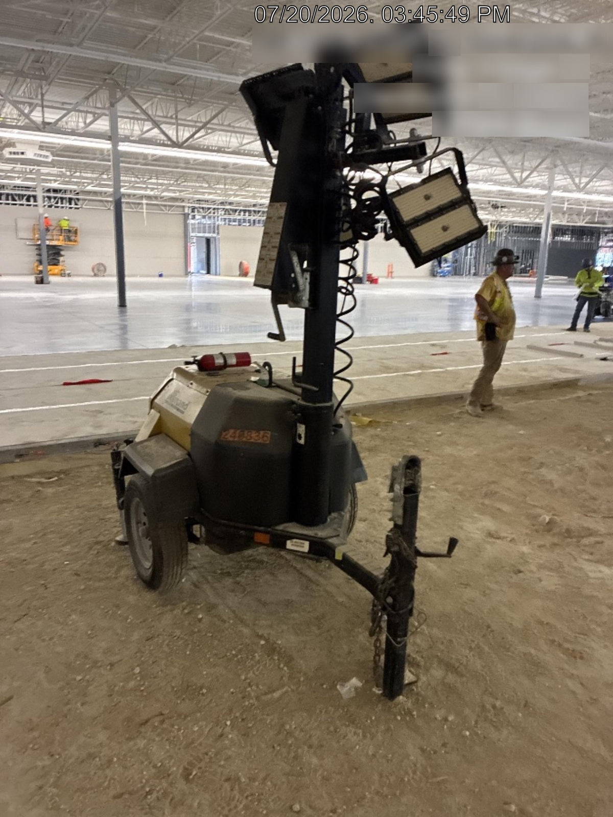 2022 Allmand NLV3GR (4) LED Light Fixture 350W, 23' Vertical Mast, 3kW Prime, Towable, Deep Sea L401, Leveling Jacks, Yanmar T4F 5.8hp