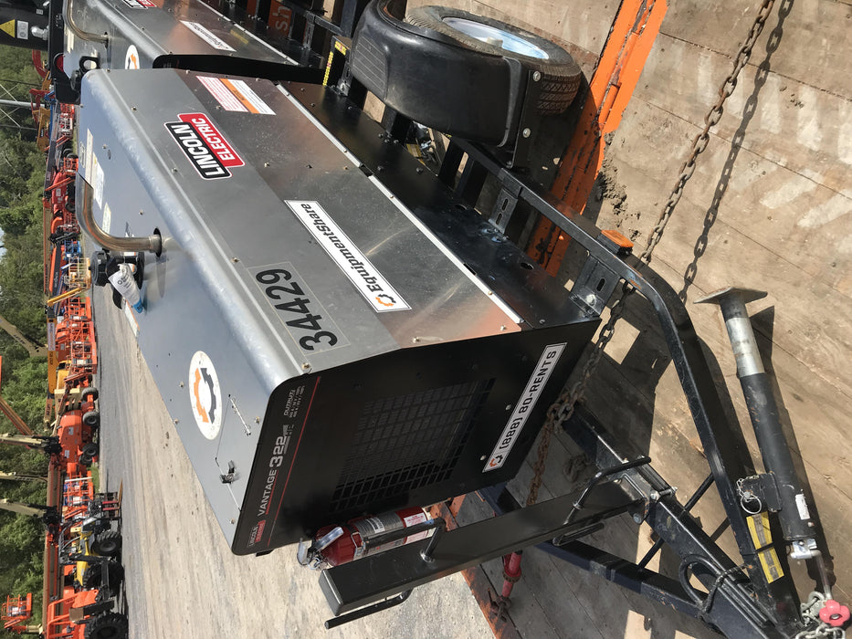 2019 Lincoln Electric Vantage 322 Welder Ready-Pak 3, Two wheel trailer, Fender and Light kit, Cable Rack