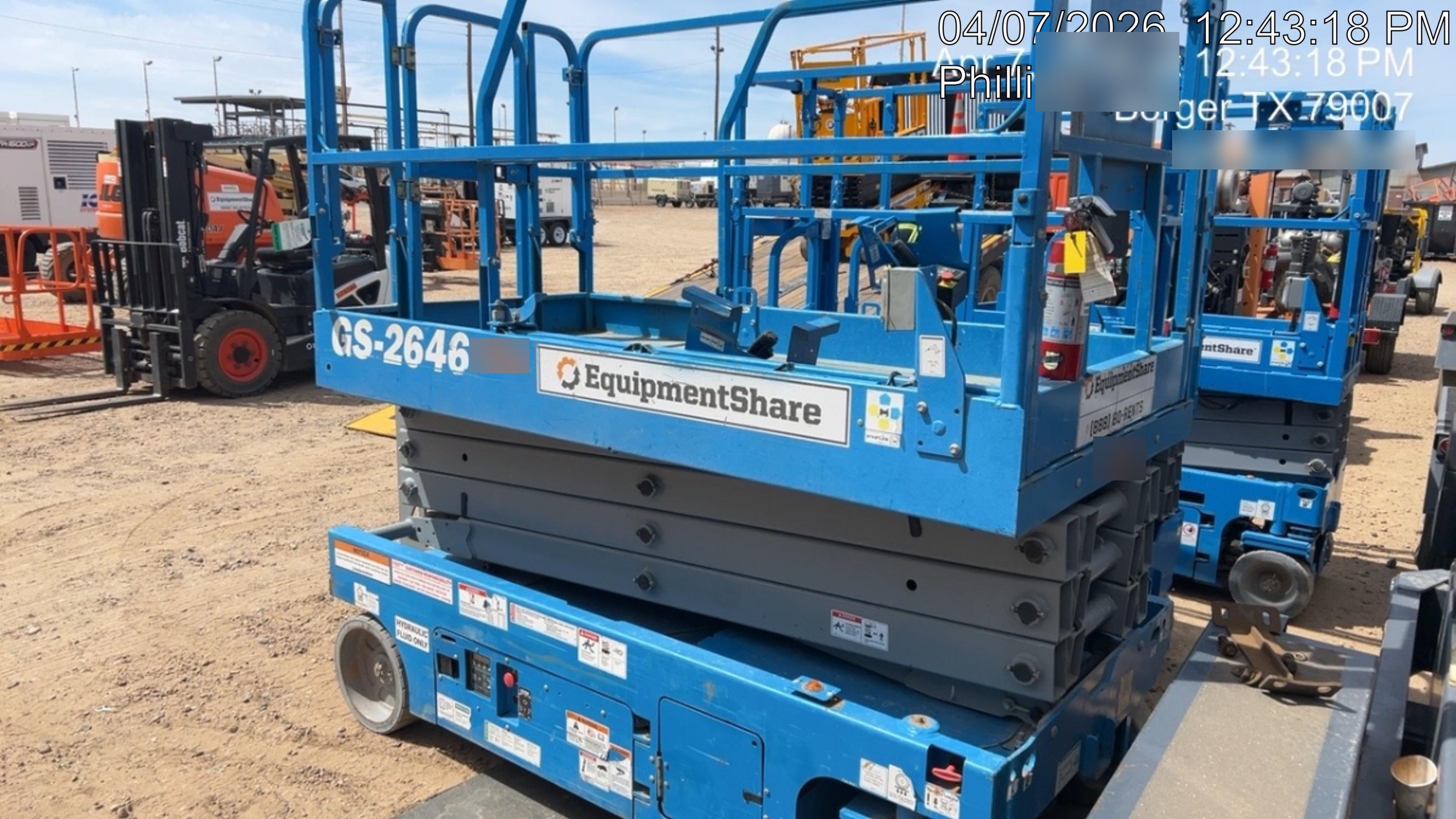2019 Genie GS-2646 folding rails with full height swing gate