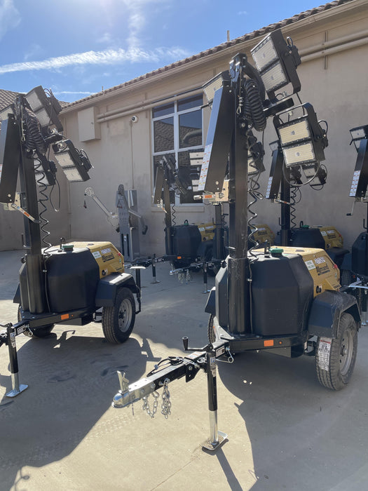 2022 Allmand NLV3GR (4) LED Light Fixture 350W, 23' Vertical Mast, 3kW Prime, Towable, ES Decals, T3