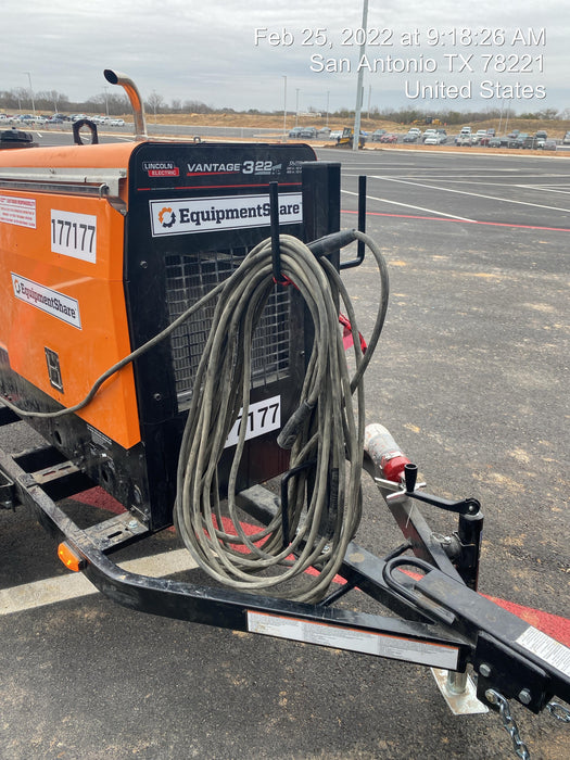 2021 Lincoln Electric Vantage 322 Vantage 322 Ready Pak 3 w/ Decals, ORANGE (includes trailer, cable rack, fender light kit) NO Telematics