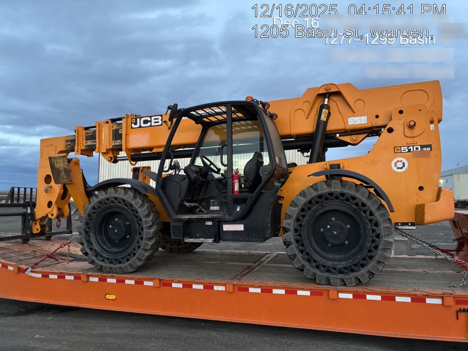 2020 JCB 510-56 Canopy, Solid Tires, Work Lights, Beacon, Aux Hydraulics, Back up Alarm, Lifting Eye, ES Decals