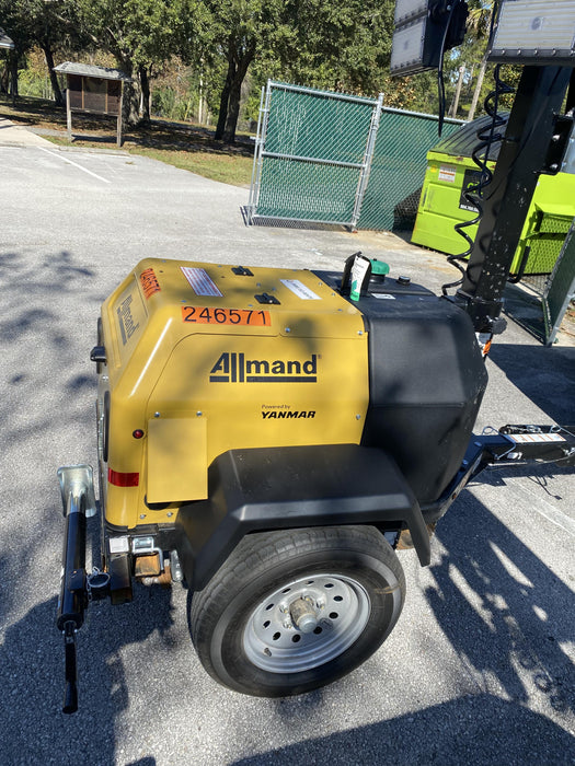 2022 Allmand NLV3GR (4) LED Light Fixture 350W, 23' Vertical Mast, 3kW Prime, Towable