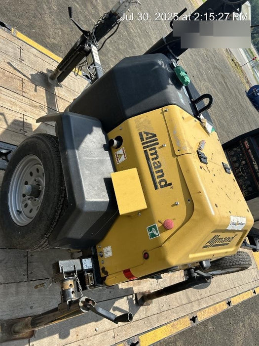 2022 Allmand NLV3GR (4) LED Light Fixture 350W, 23' Vertical Mast, 3kW Prime, Towable, Deep Sea L401, Leveling Jacks, Yanmar T4F 5.8hp