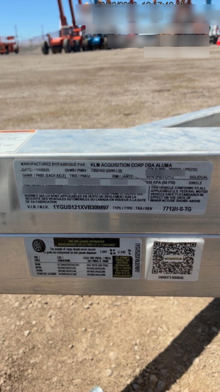 2026 ALUMA TRAILER 7712H-S-BT