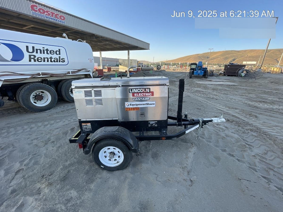 2022 Lincoln Electric Vantage 322 Trlr Mounted, Cable Rack, Light Kit