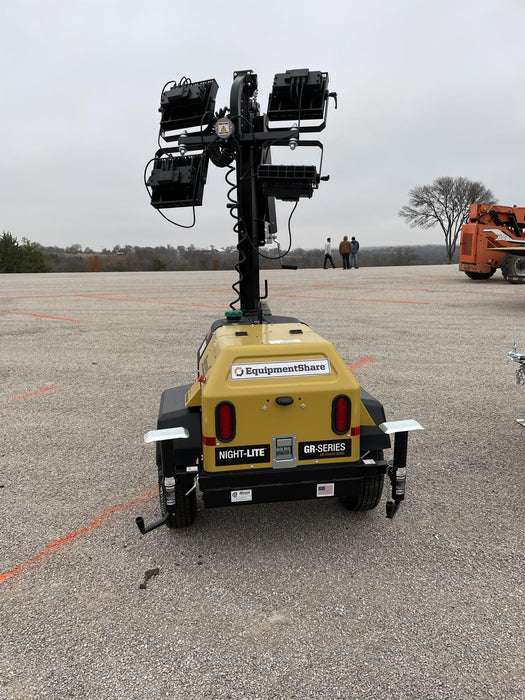 2022 Allmand NLV3GR (4) LED Light Fixture 350W, 23' Vertical Mast, 3kW Prime, Towable, ES Decals, T3