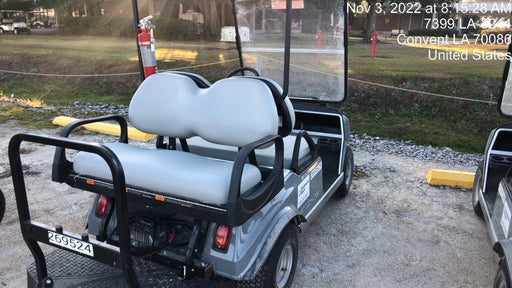 2022 Club Car CA100E Canopy, Fold down Windshield, Beacon, Back up Alarm, All-Trail Trials, HD 8 V Batteries, Trailer Hitch and Ball