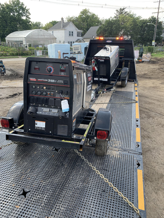 2019 Lincoln Electric Vantage 322 Welder Ready-Pak 3, Two wheel trailer, Fender and Light kit, Cable Rack