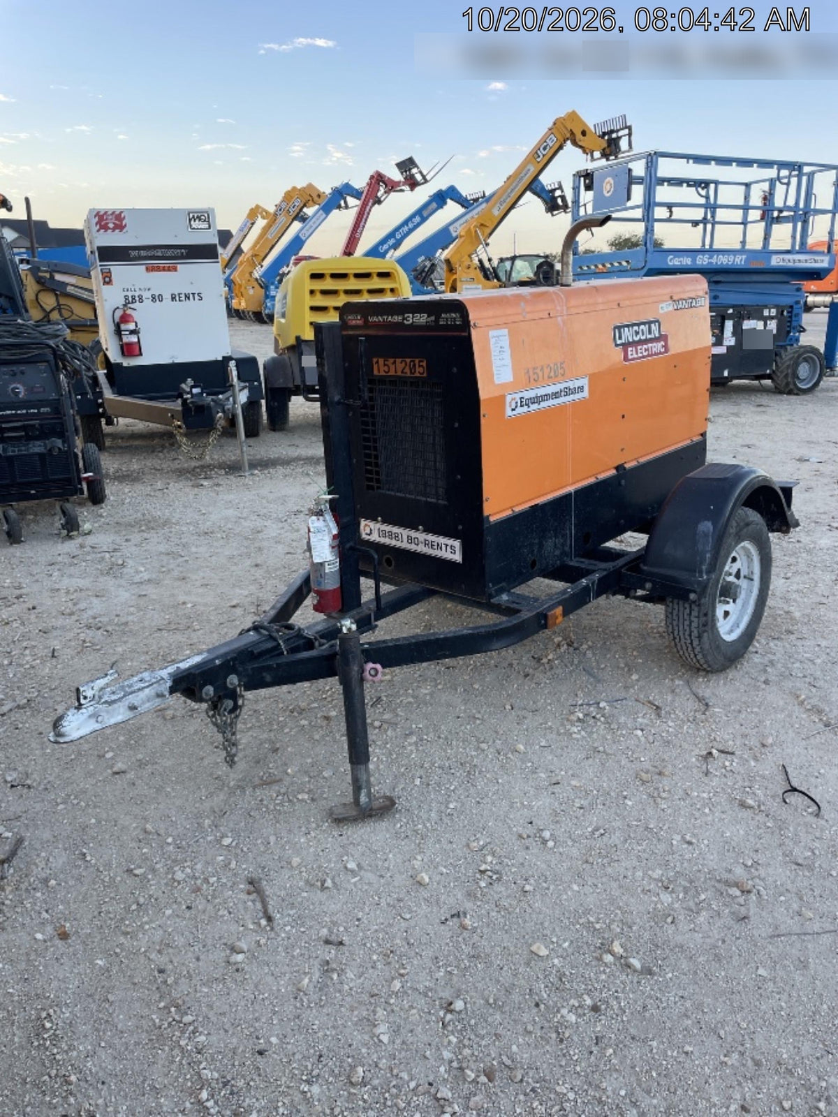2021 Lincoln Electric Vantage 322 Vantage 322 Ready Pak 3 w/ Telematics & Decals, ORANGE (includes trailer, cable rack, fender light kit)