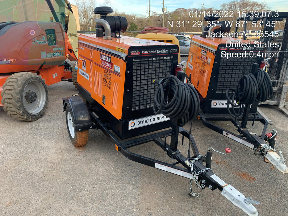 2021 Lincoln Electric Vantage 549X Ready Pak 3, ORANGE (includes trailer, cable rack, fender light kit)