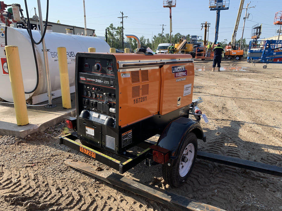 2021 Lincoln Electric Vantage 322 Vantage 322 Ready Pak 3 w/ Decals, ORANGE (includes trailer, cable rack, fender light kit) NO Telematics