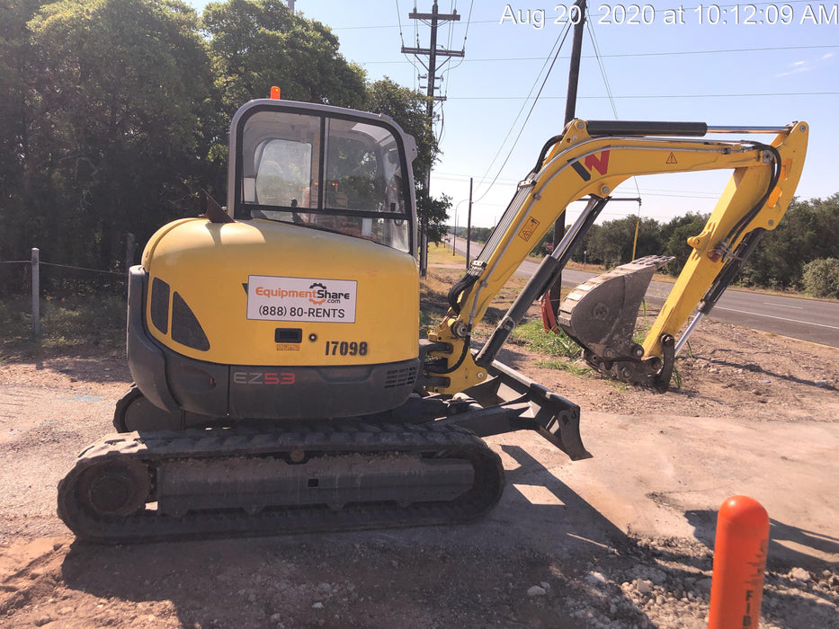 2018 Wacker Neuson EZ53 Wacker Neuson EZ53 12K Excavator, TRK,LGD,CAB,PC, Manual QC, Hydraulic Thumb, Buckets: 24", 18 12"