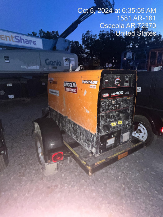 2022 Lincoln Electric LE400 Kubota V1505, Trlr, Cable Rack, Light Kit, ES Decals, T3