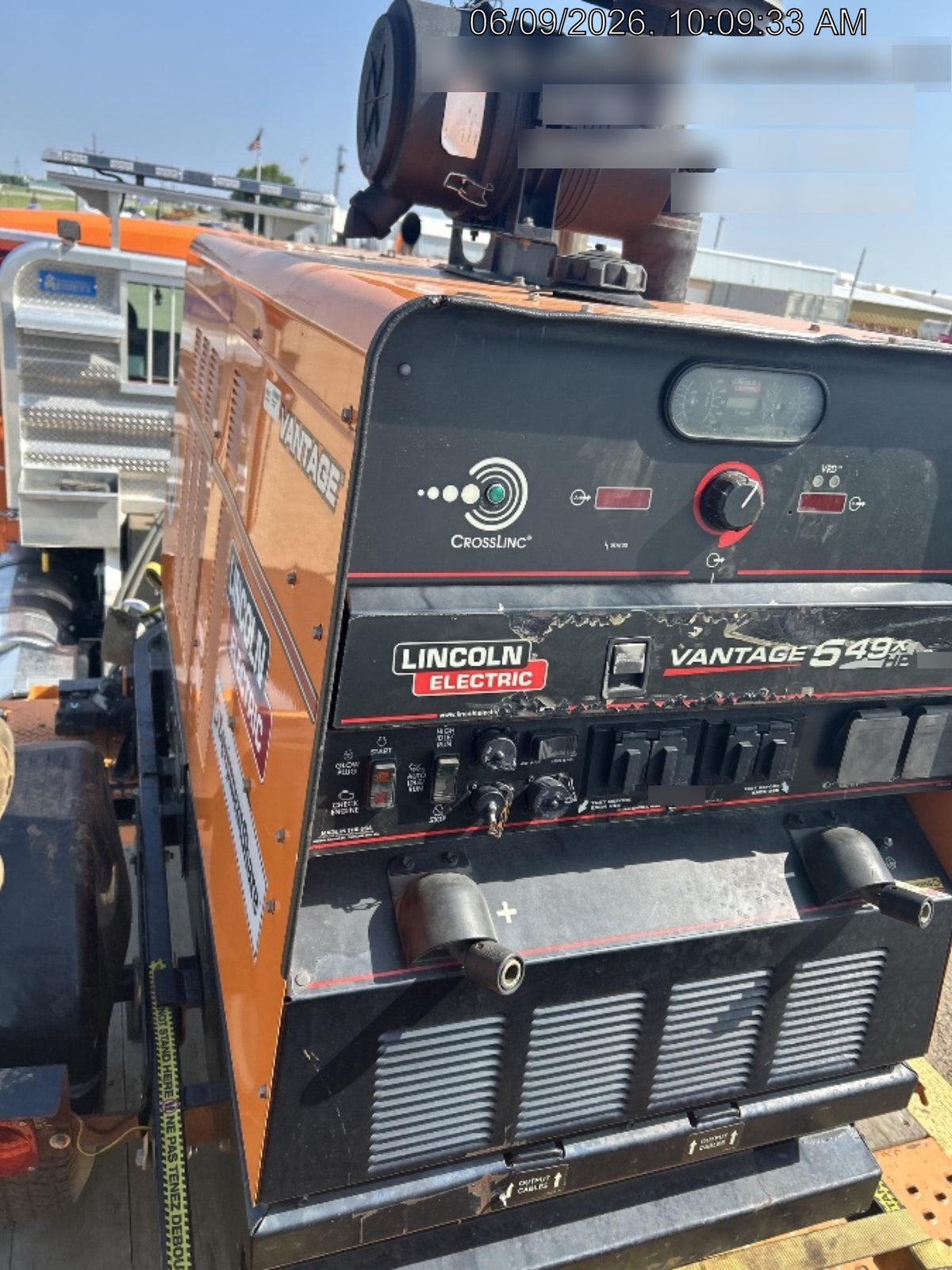 2021 Lincoln Electric Vantage 549X Ready Pak 3, ORANGE (includes trailer, cable rack, fender light kit)