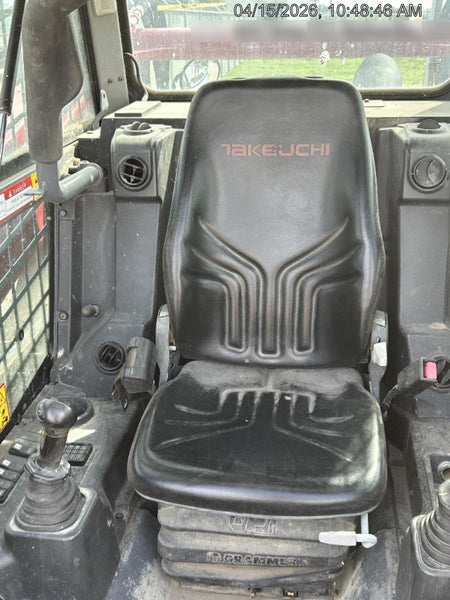 2018 Takeuchi TL12V2C Takeuchi TL12V2C Cab Skid Steer Track Loader, 80" HD dirt bucket with 9 teeth