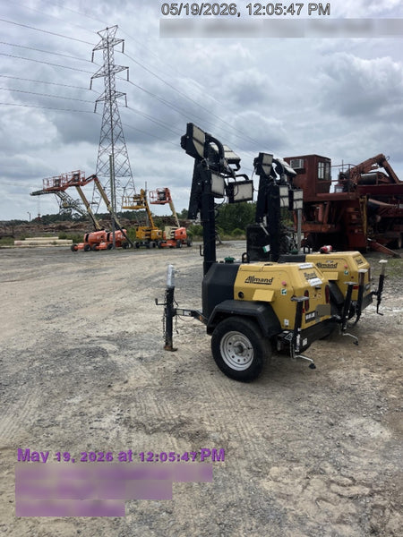 2022 Allmand NLV3GR (4) LED Light Fixture 350W, 23' Vertical Mast, 3kW Prime, Towable, Deep Sea L401, Leveling Jacks, Yanmar T4F 5.8hp