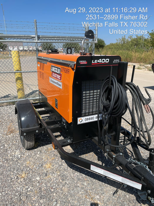 2022 Lincoln Electric LE400 Kubota V1505, Trlr, Cable Rack, Light Kit, ES Decals, T3