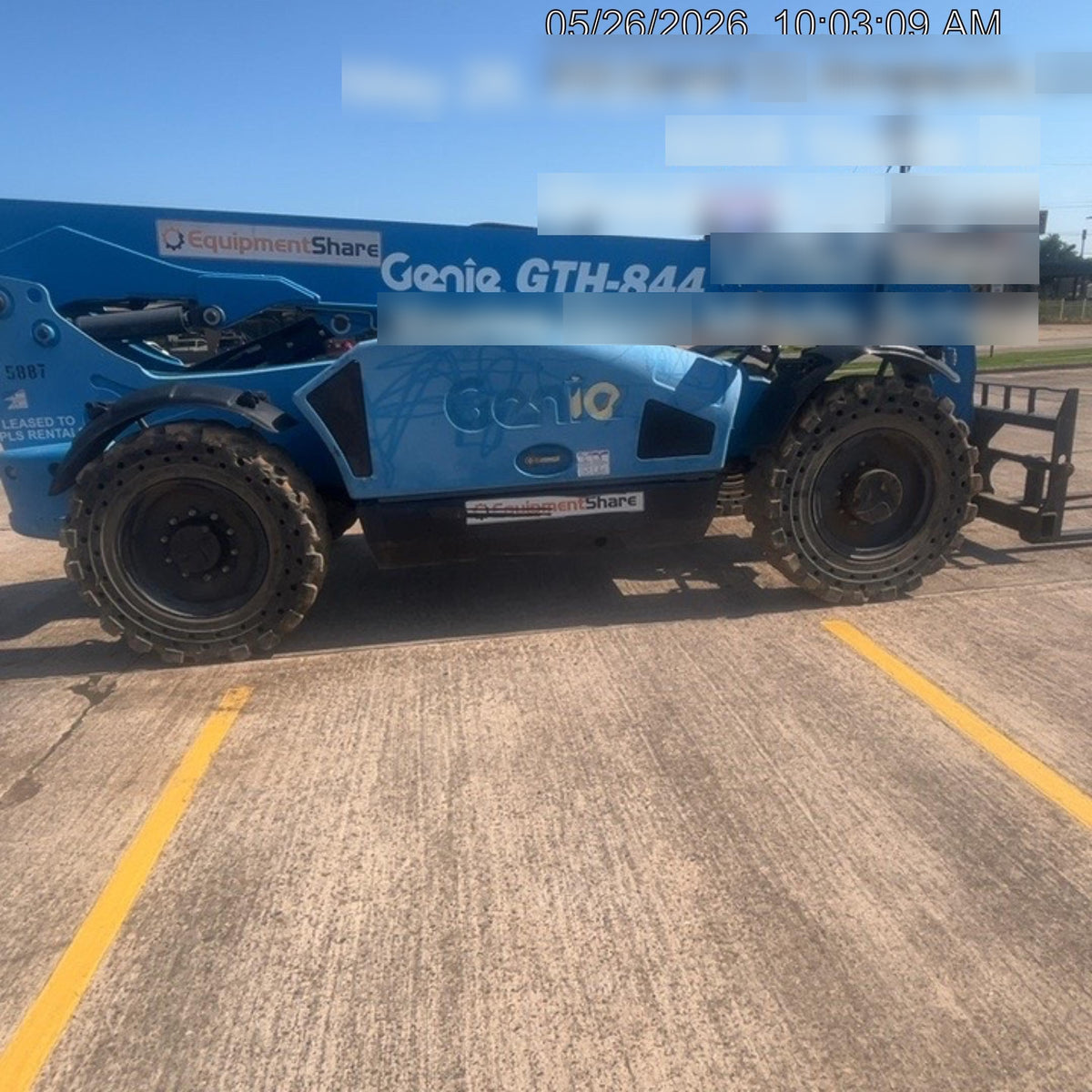 2017 Genie GTH-844 Genie GTH-844, Solid Tires, 60" carriage/forks, Open ROPS, Work Lights
