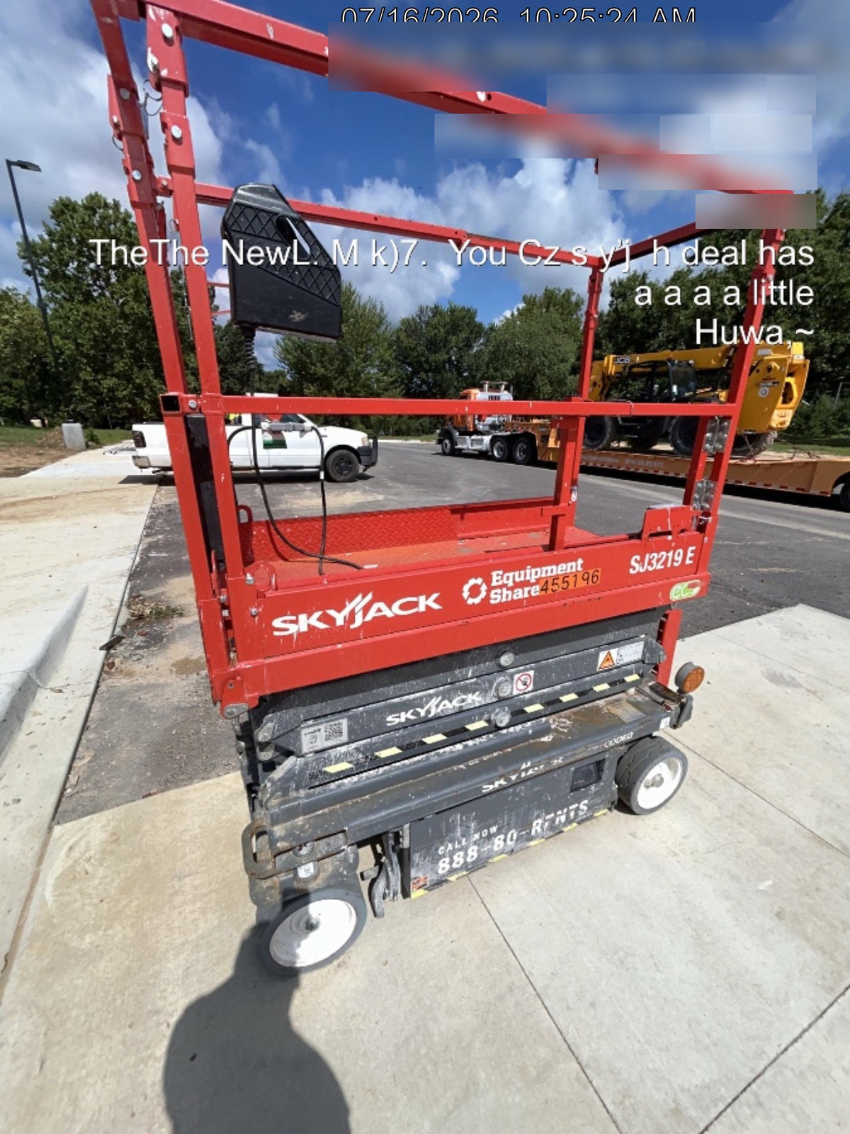 2024 Skyjack SJ3219 Electric Drive, Sld NM Tires, DBcns, RFRails, Power to Platform, T3 + Access Control