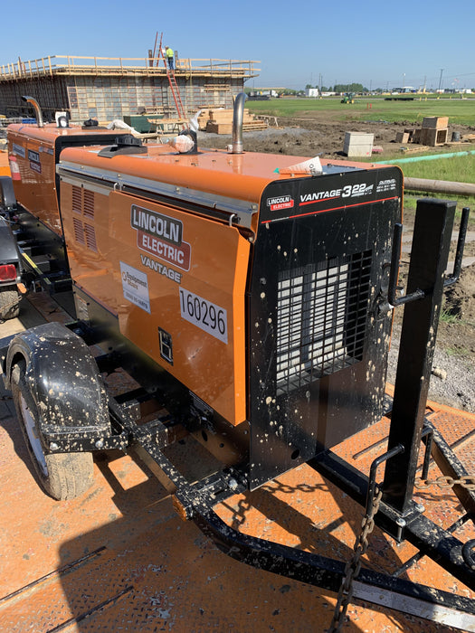 2021 Lincoln Electric Vantage 322 Vantage 322 Ready Pak 3 w/ Decals, ORANGE (includes trailer, cable rack, fender light kit) NO Telematics