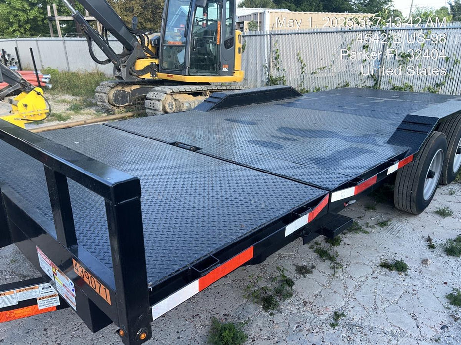 2024 TEXAS PRIDE TRAILERS 21' Lowboy Gravity Tilt Bed 14K Bumper Pull Trailer