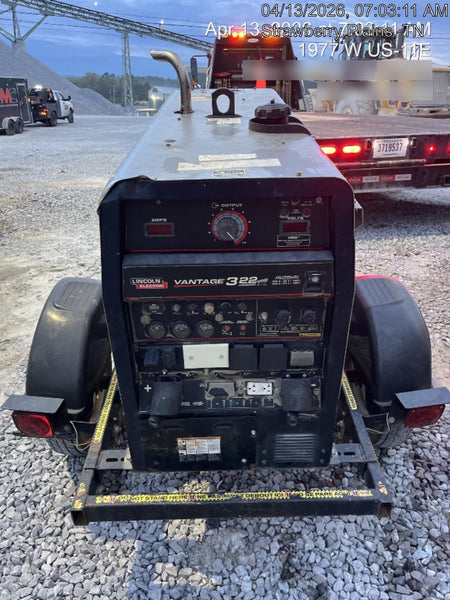 2020 Lincoln Electric Vantage 322 Welder Ready-Pak 3, w/ GPS & Decals (includes trailer, cable rack, fender light kit)