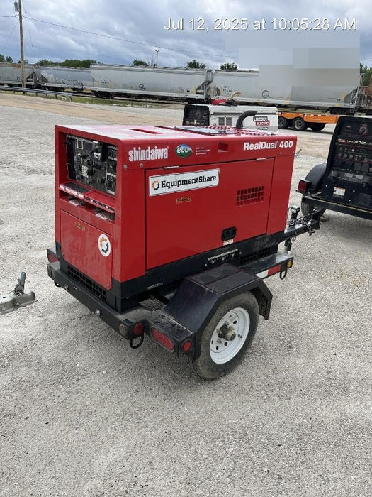 2023 Shindaiwa DGW400MDL Kubota D902 Engine, 23 HP, Dual Op Welder, Wire, Arc, Droop Stick, Tig, and CC Stick Functionality, Simulphase, 3 Phase and 1 Phase Gen Output, Single Axle NB Trlr, Slr Trckl Chrg 12V 12W, Fire Ext